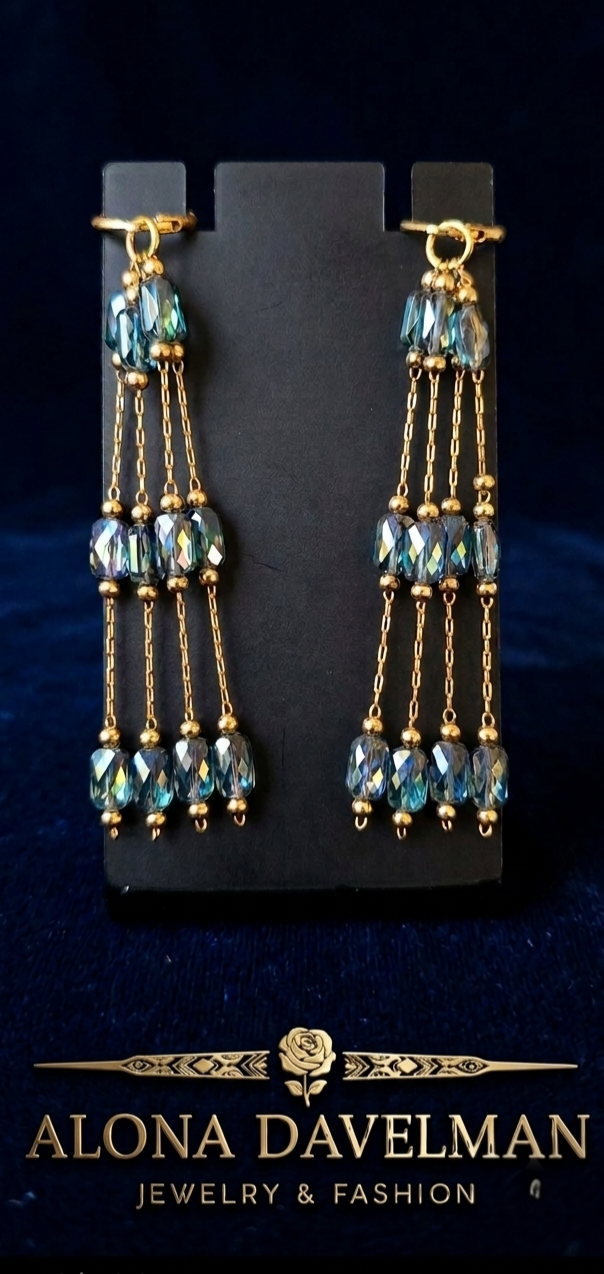 Handcrafted cascading earrings