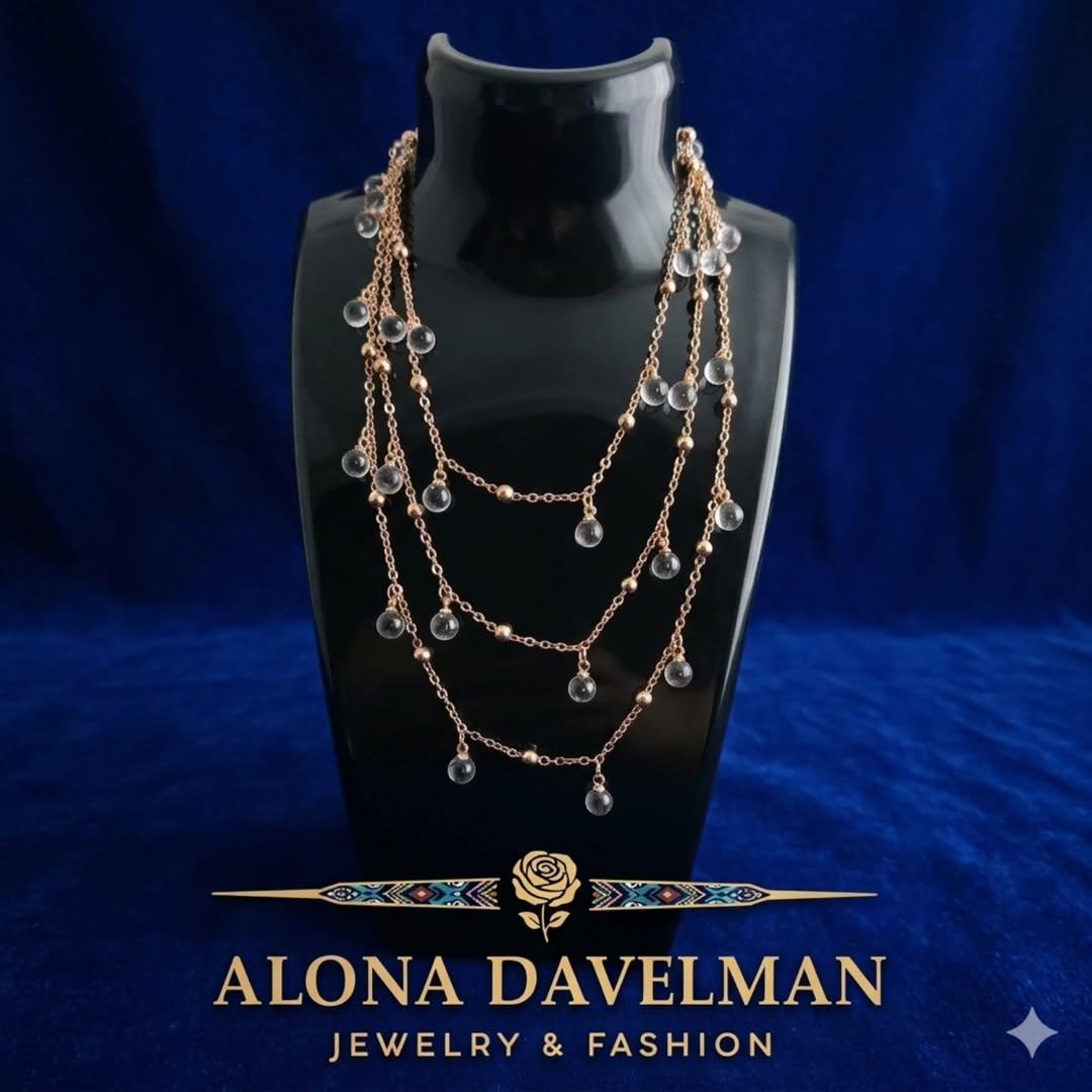 "Rain Drops" Multi-Layered Chain Necklace